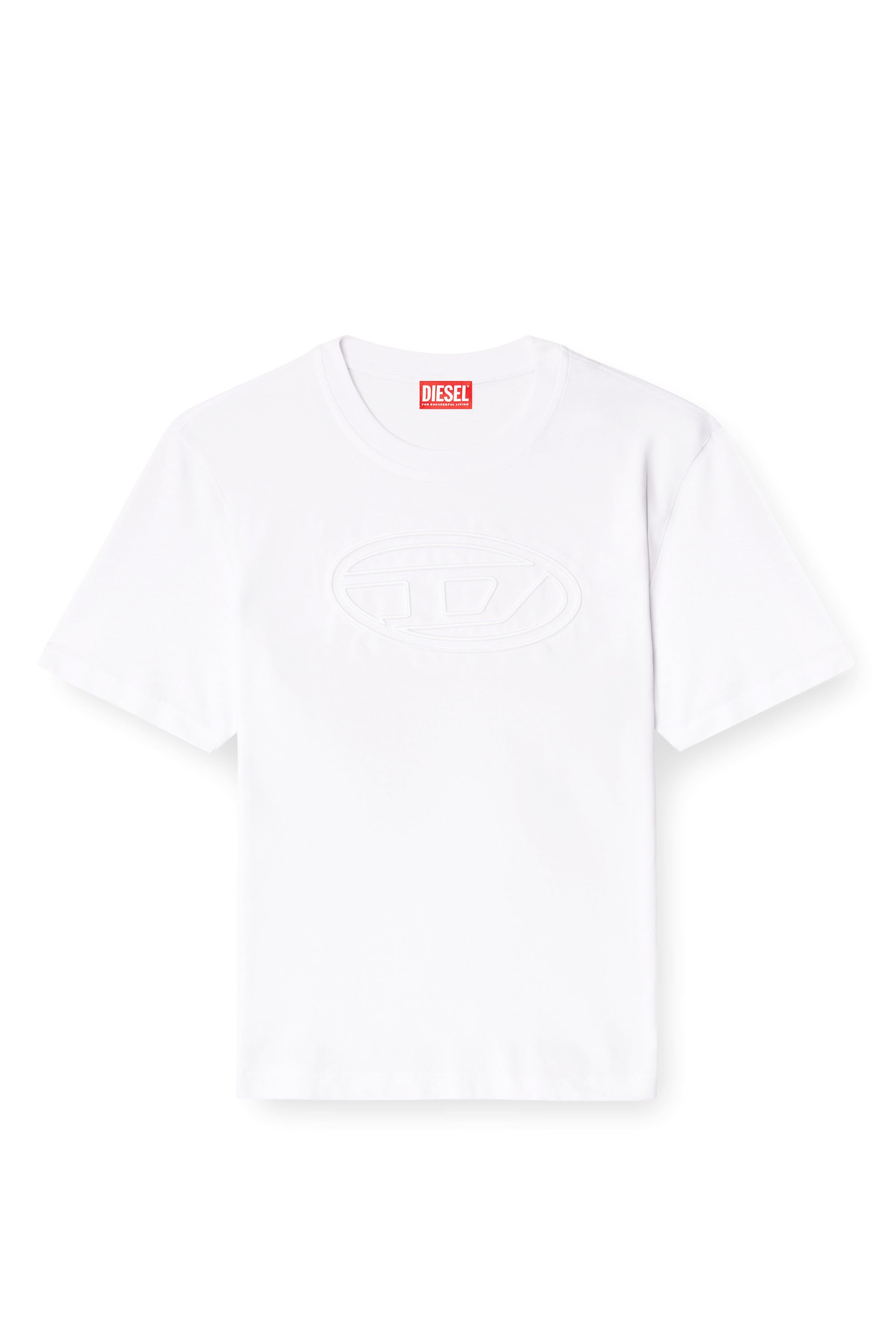 Diesel - T-ADJUST-BIGOVAL, Man's T-shirt with embossed Oval D in White - 3