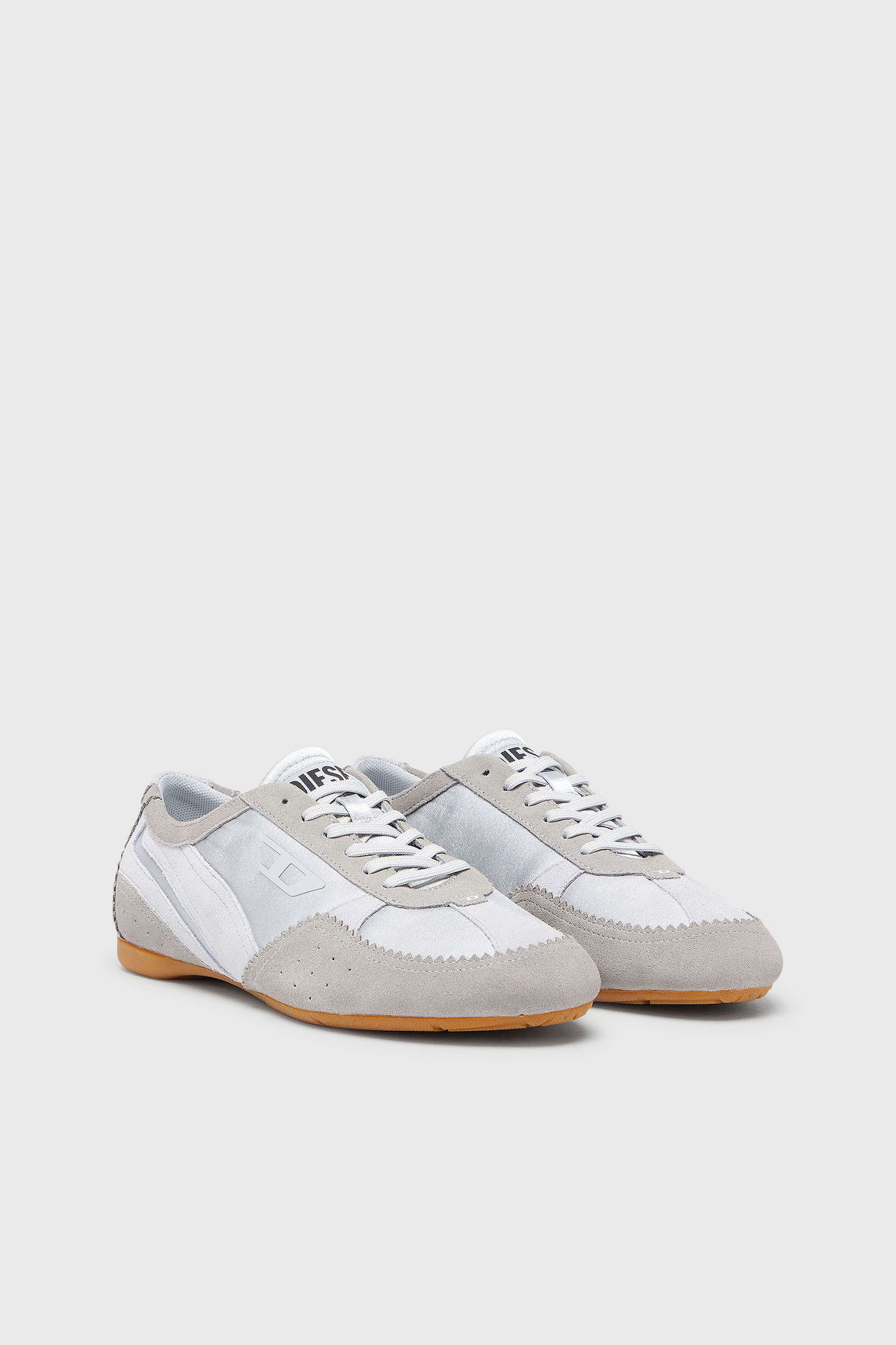 Diesel - D-MILE LOW II W, Woman's D-Mile-Flat sneakers with suede overlays in Light Blue - 2