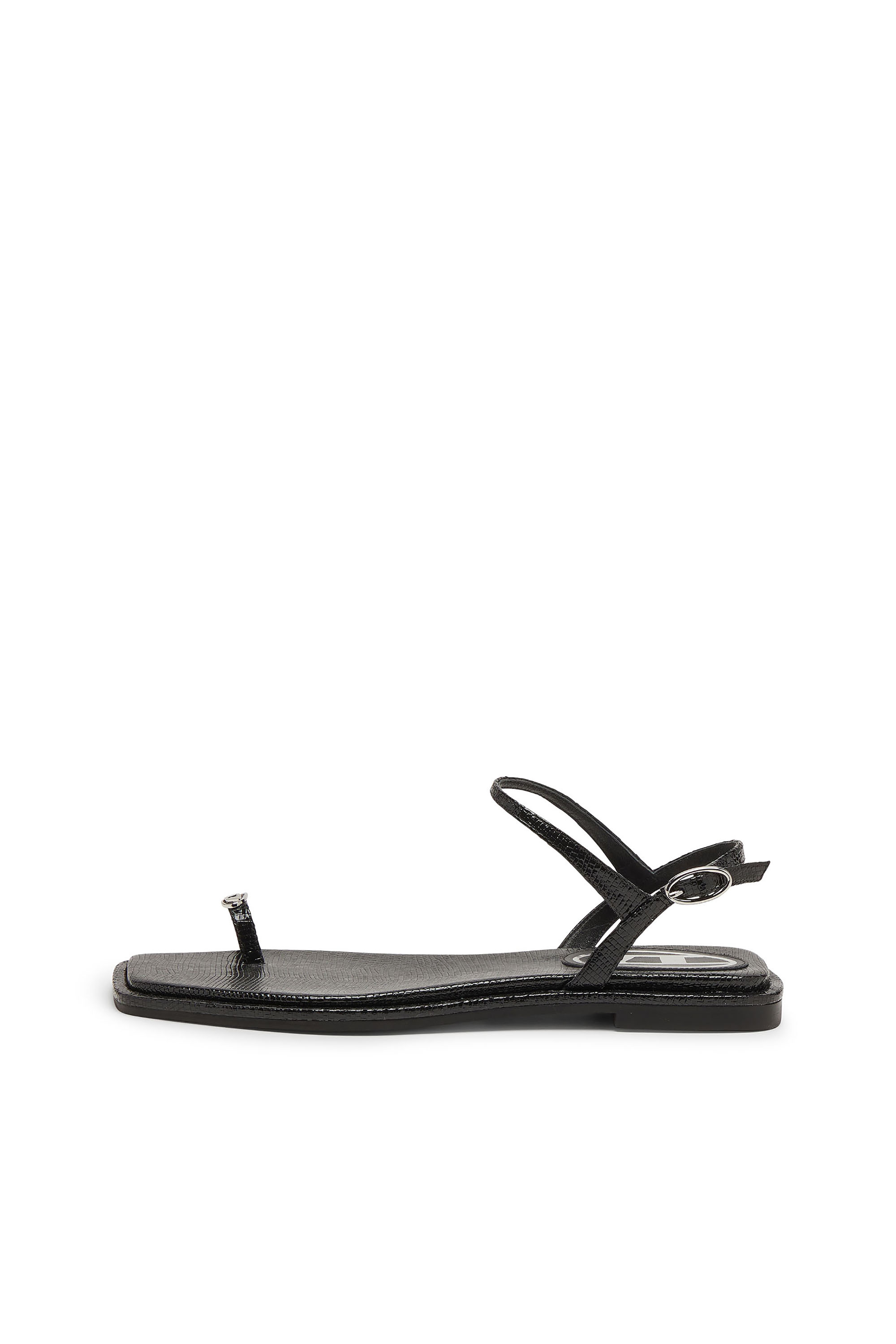 Diesel - D-AMBER INFRA 0, Woman's D-AMBER - Sandal in leather with metallic logo in Black - 8