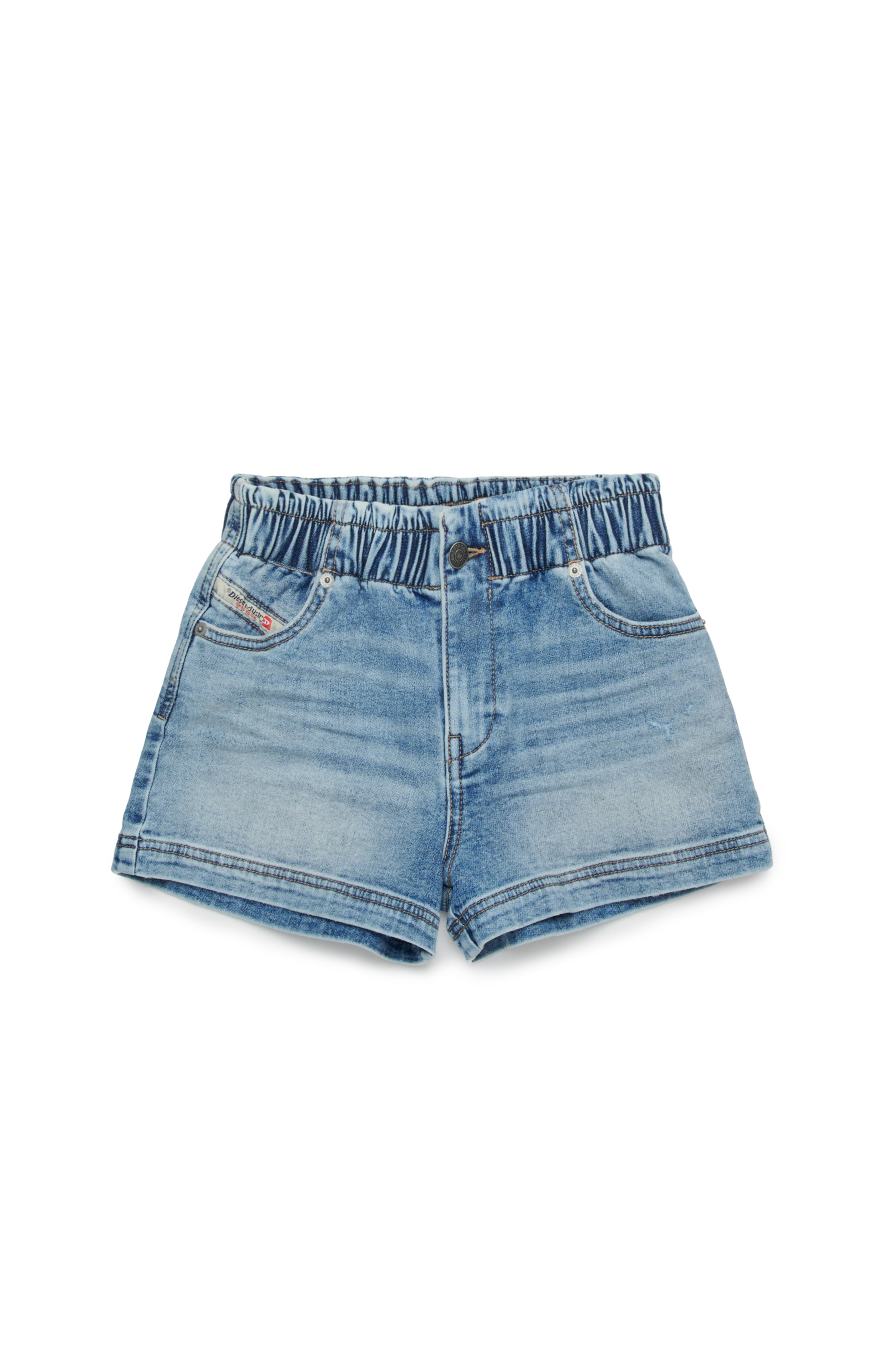 Diesel - PAMLIX JJJ, Woman's Shorts in used-look JoggJeans in Light Blue - 1