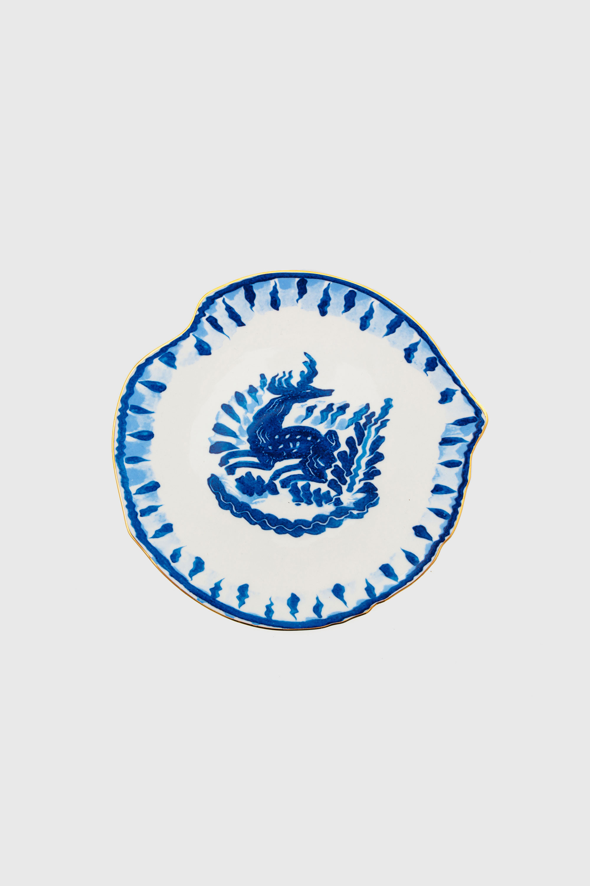 Diesel - 11230 DESSERT PLATE IN PORCELAIN "CLASSI, Unisex's Porcelain dessert plate in White/Blue - 1