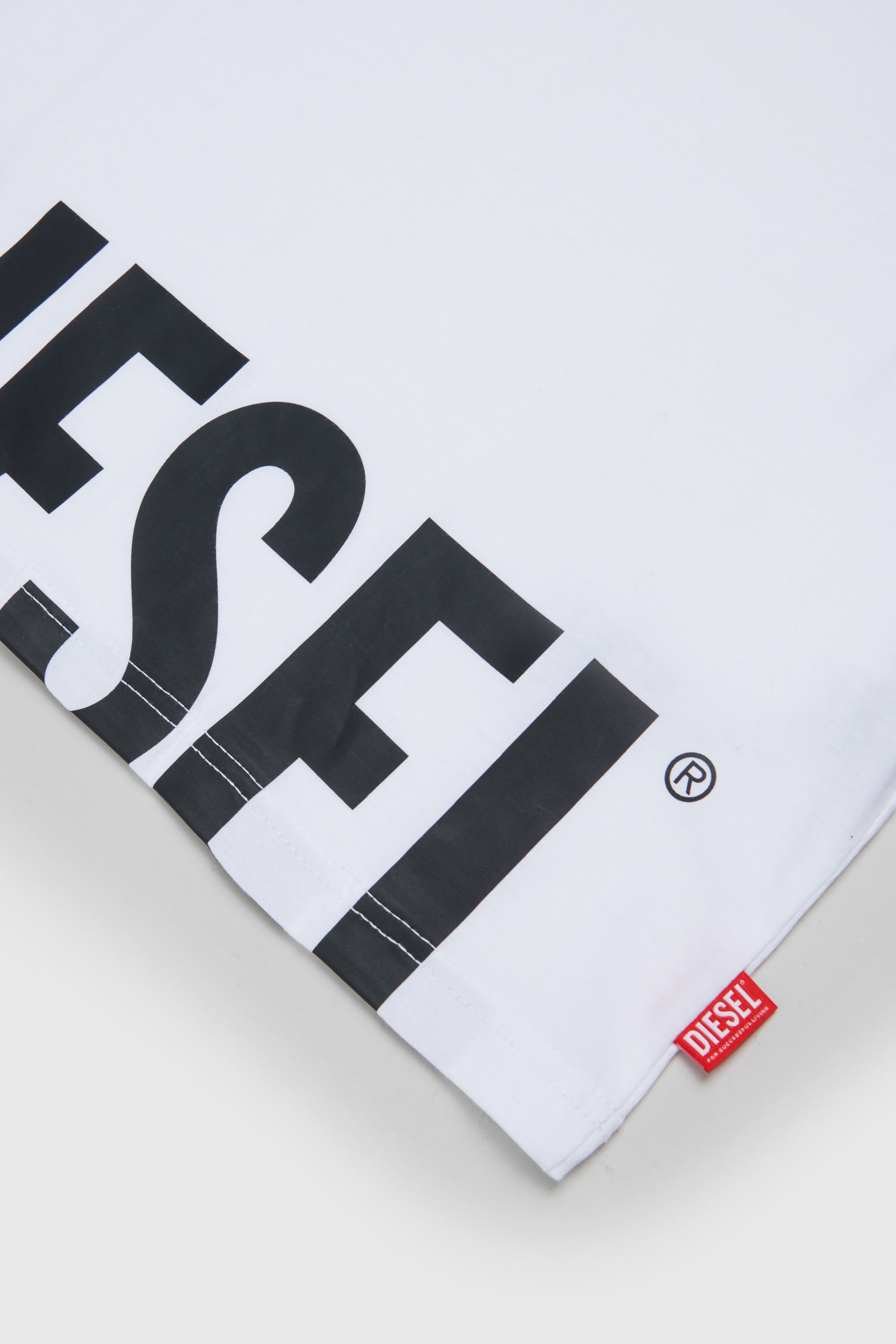 Diesel - TPRES, Man's T-shirt with cut-off logo in White - 4