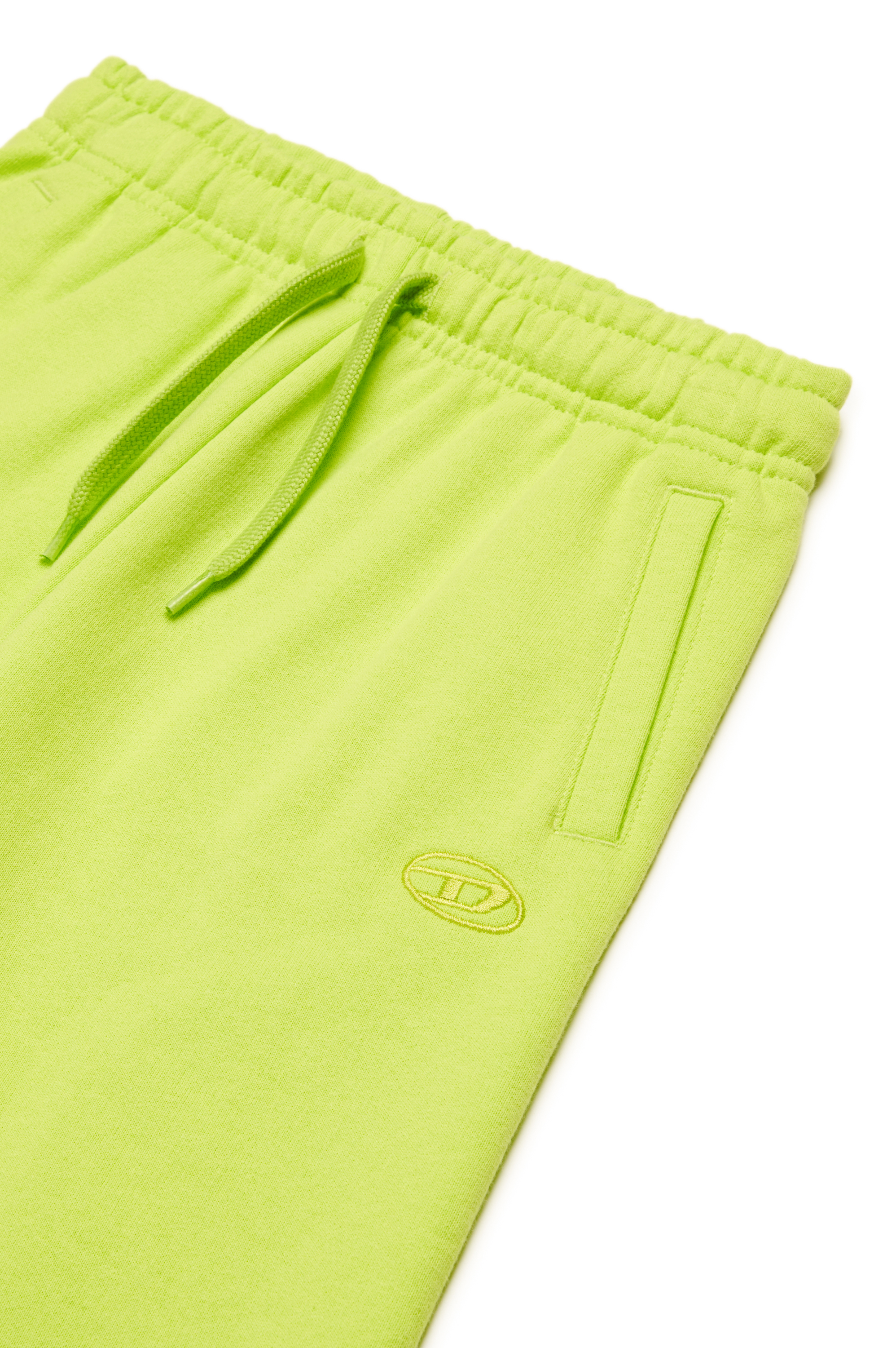 Diesel - PBETTYMEGOVALD, Man's Sweats shorts with Oval D embroidery in Green Fluo - 3