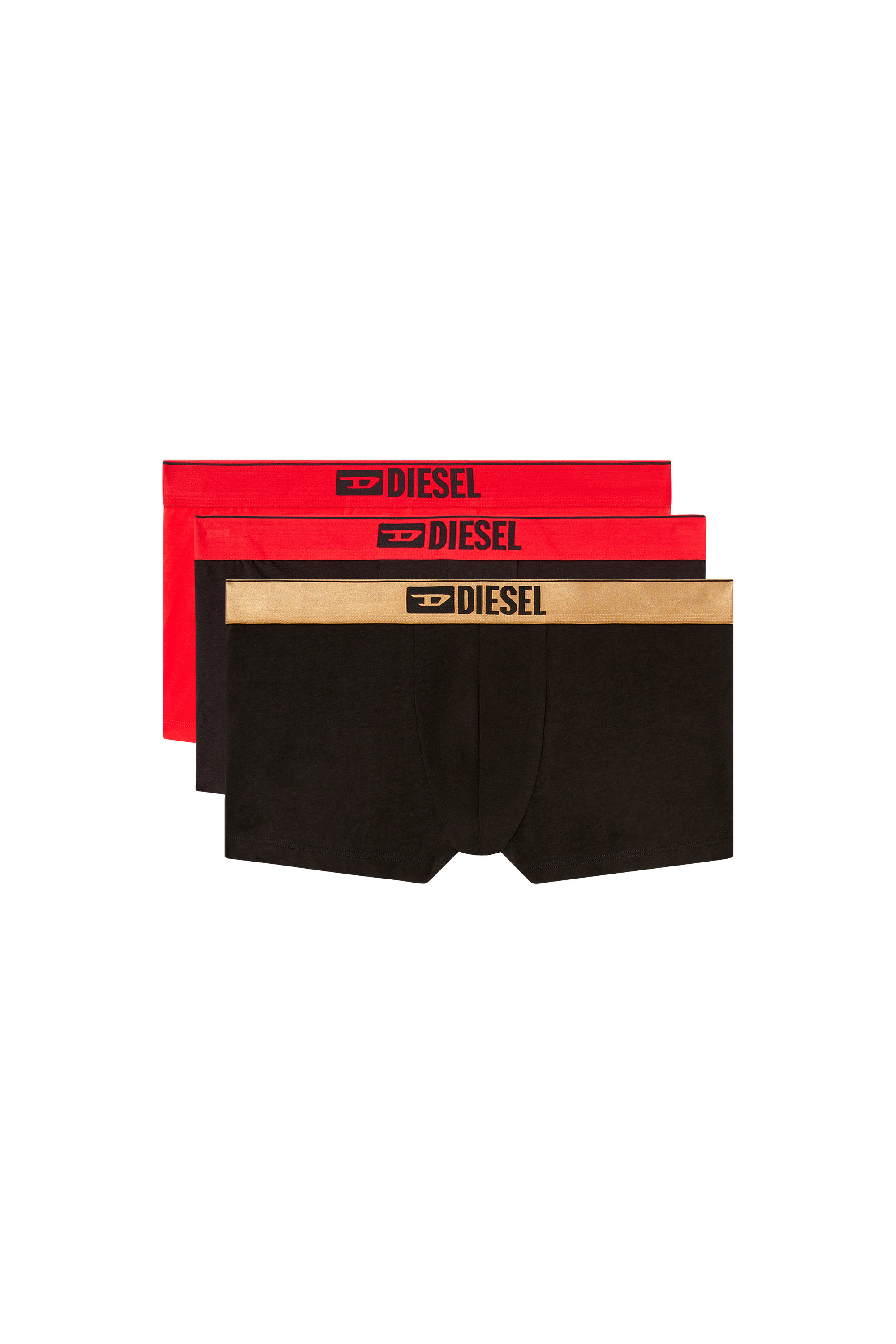 Diesel - DAMIEN-GFT-3PACK, Man's Three-pack metallic boxer in Black/Red - 1