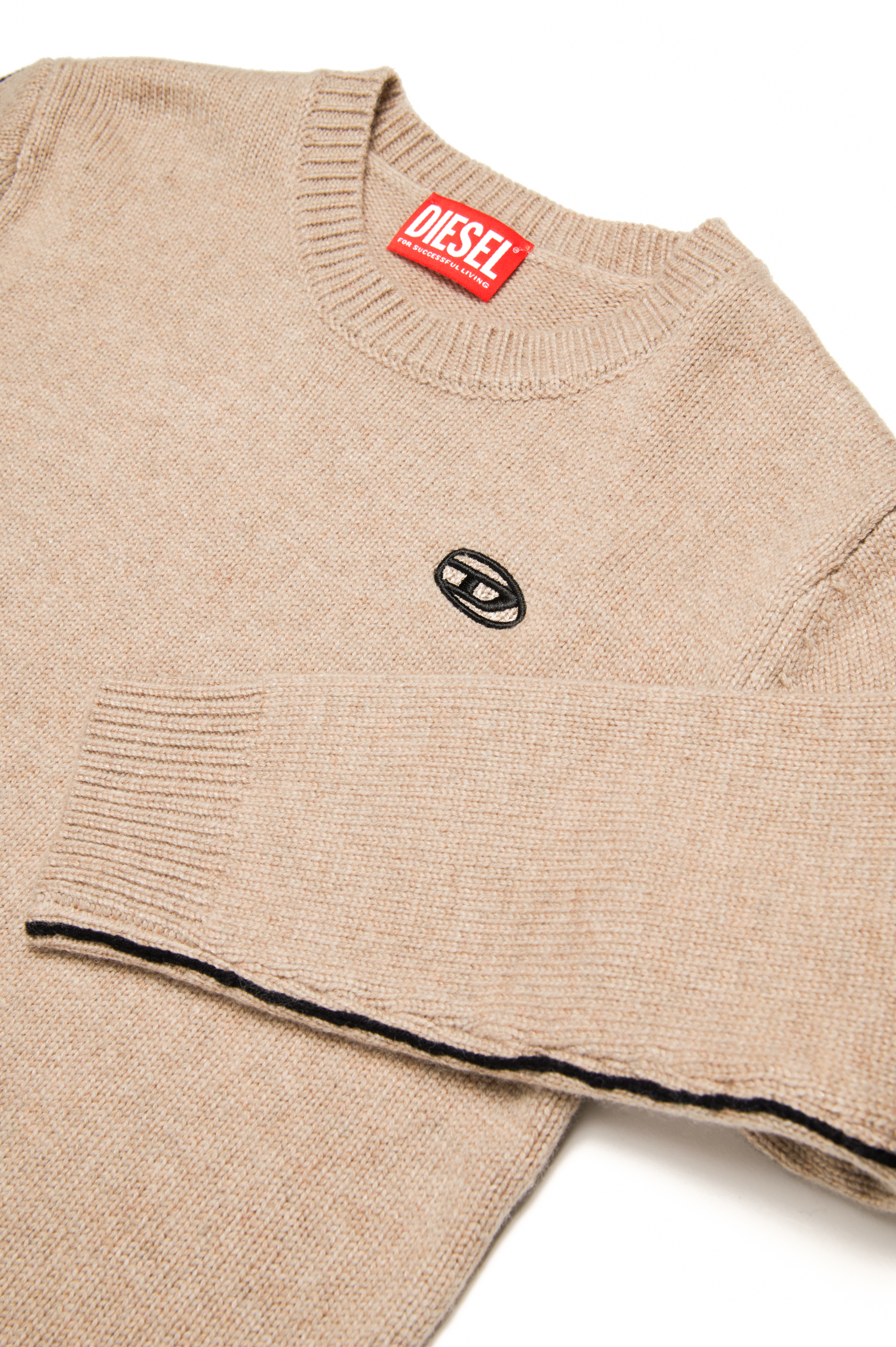 Diesel - KVROMO, Man Piped jumper in cashmere-enriched blend in Brown - Image 4