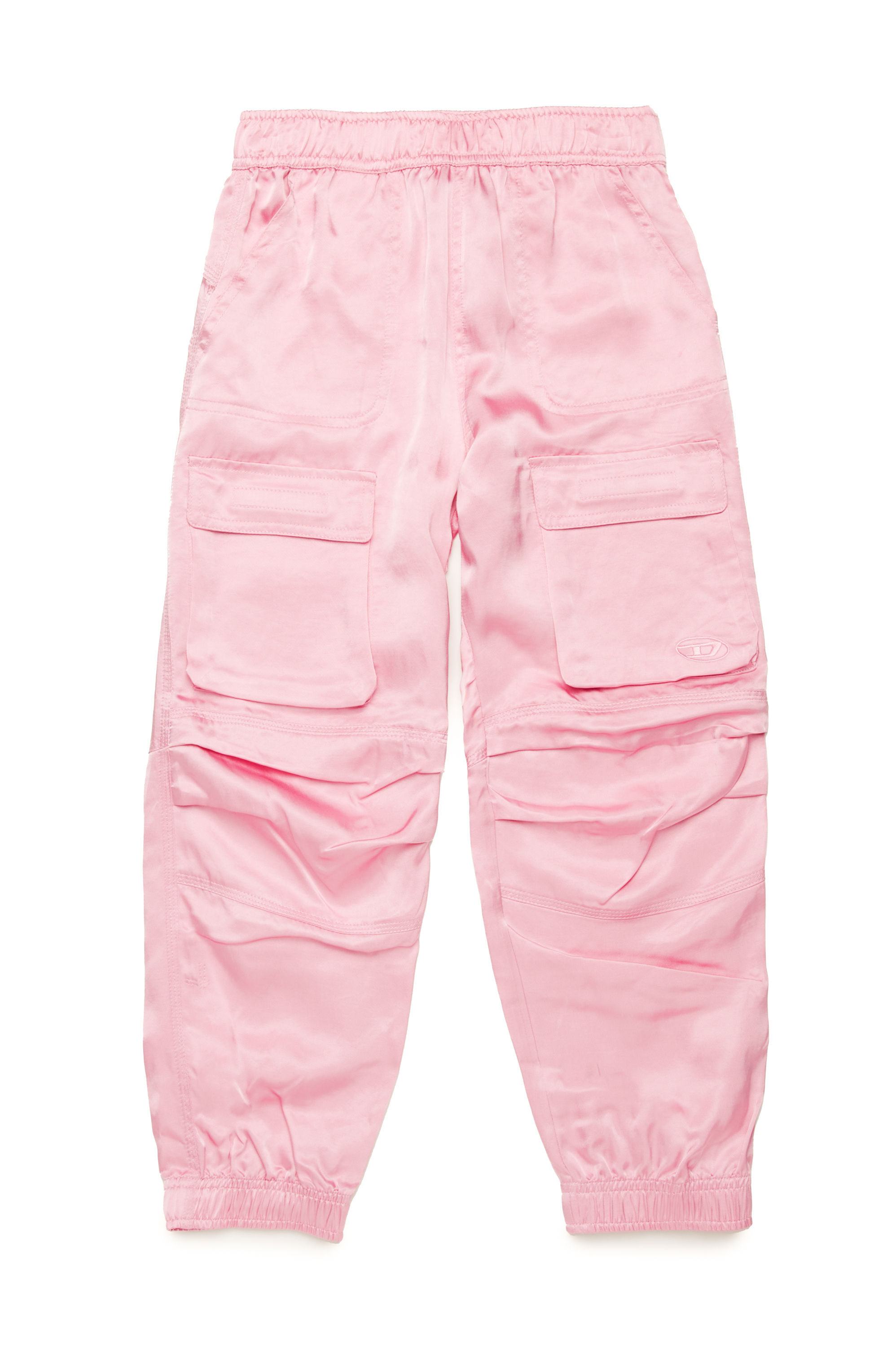 Diesel - PMIRTAS, Woman's Satin cargo pants with Oval D in Pink - 1