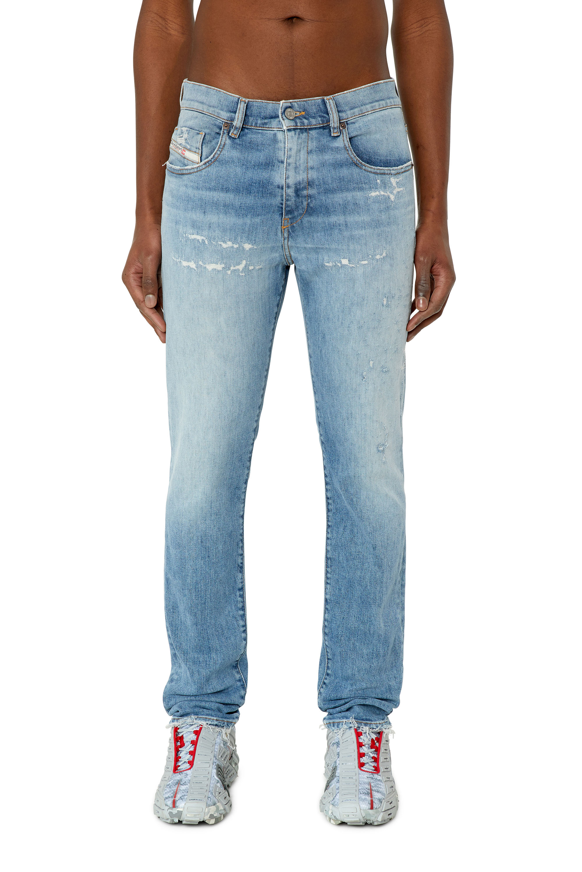 Diesel - 2019 D-Strukt 09E73 Slim Jeans, Light Blue - Image 2