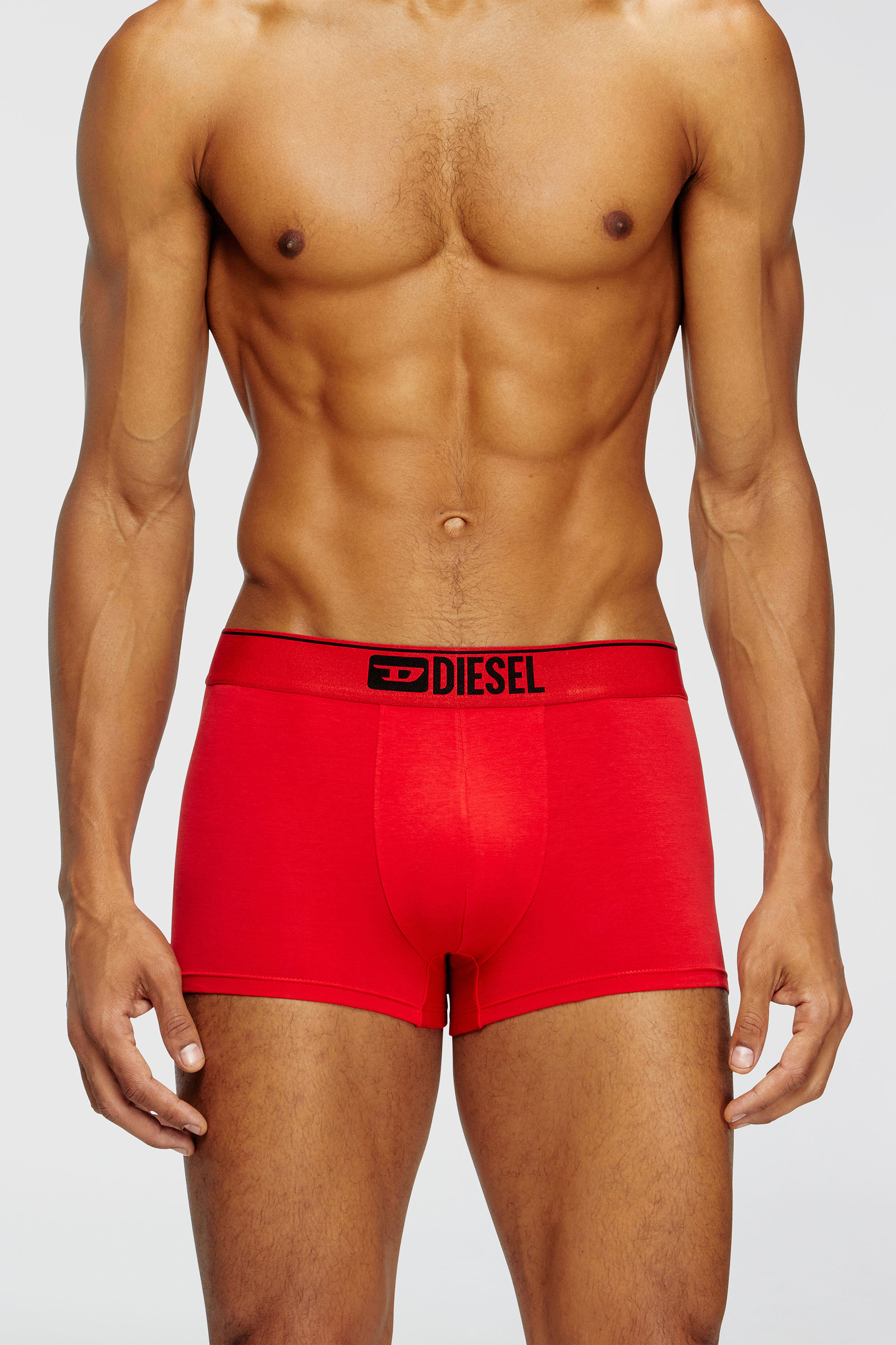 Diesel - UMBX-DAMIENTHREEPACK, Man's Three-pack of plain boxer briefs in Red/Black - 3