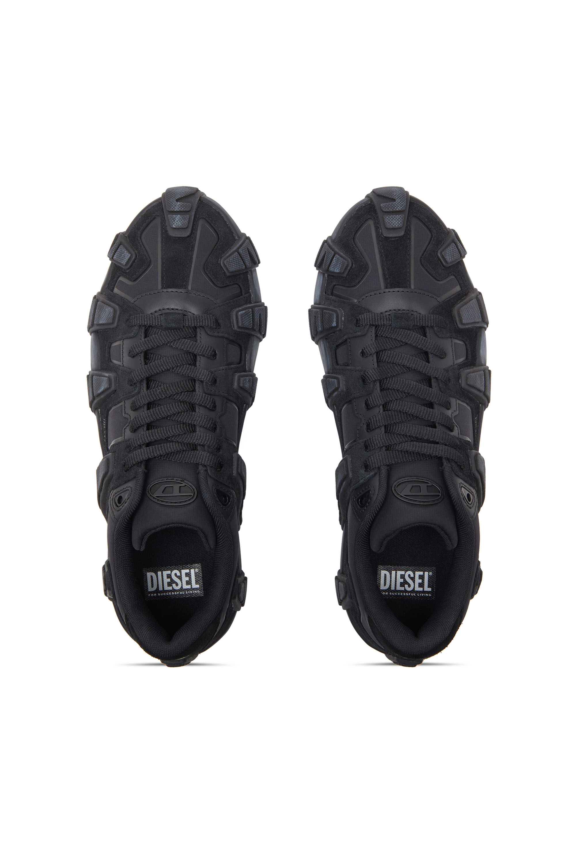 S-D-GRIFFE LOW, Black/Blue Diesel - S-D-GRIFFE LOW, Man's S-D-Griffe - Nylon sneakers in Black/Blue - 4