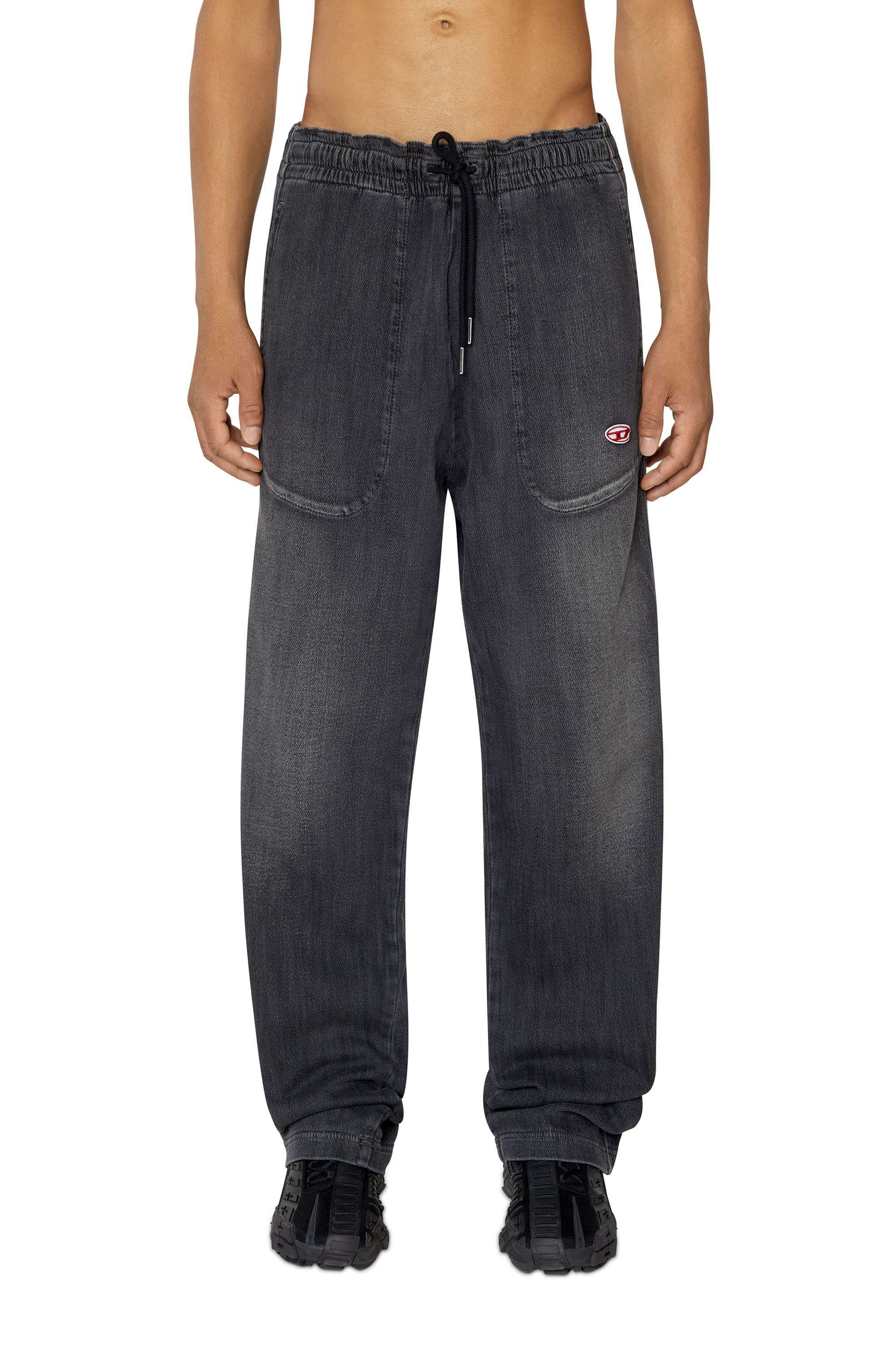 Diesel - Straight D-Martians Track Denim 09E30, Black/Dark grey - Image 2