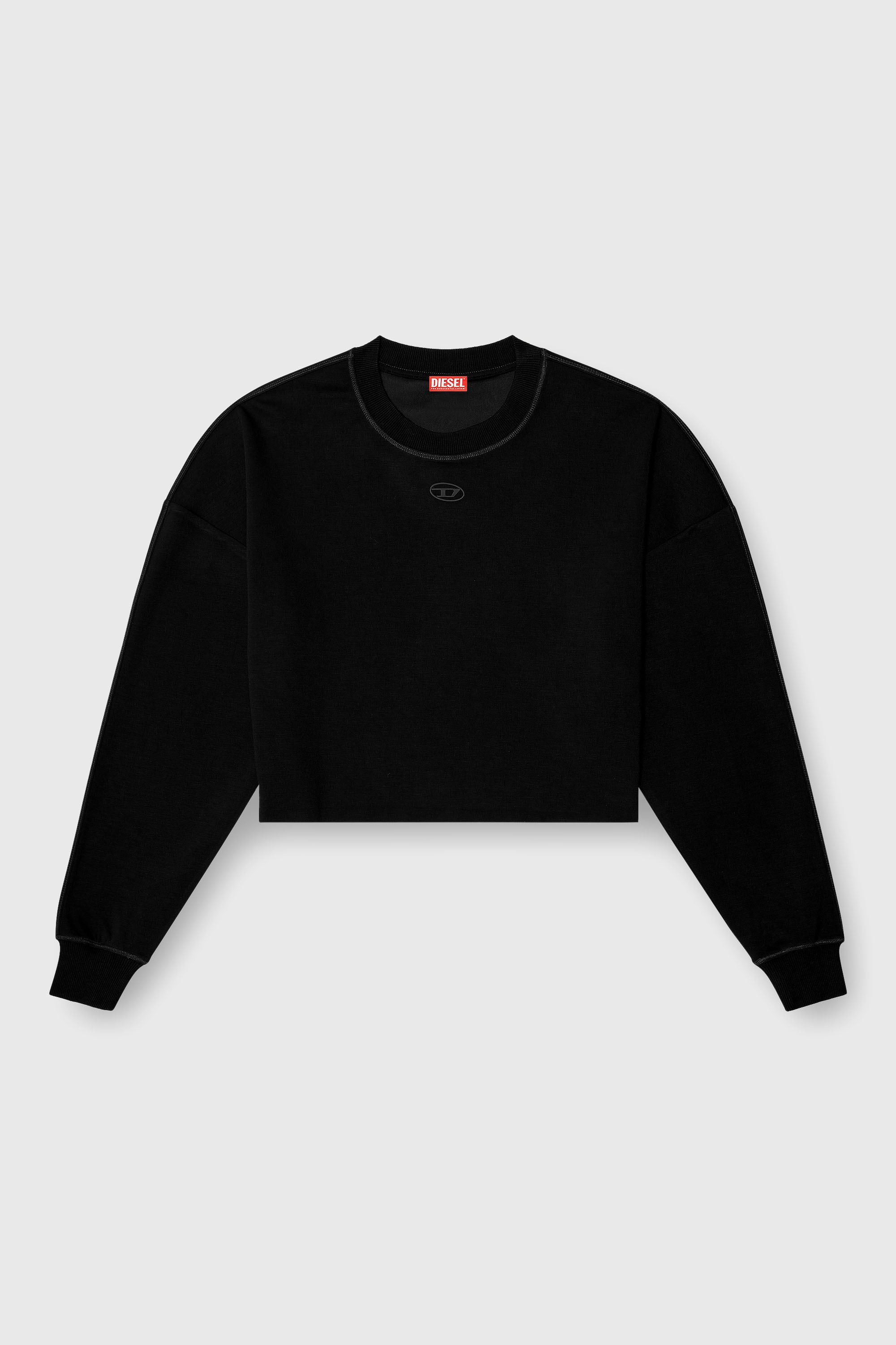 Diesel - BLAKE-UTLT, Woman's Crop top in light stretch scuba in Black - 1