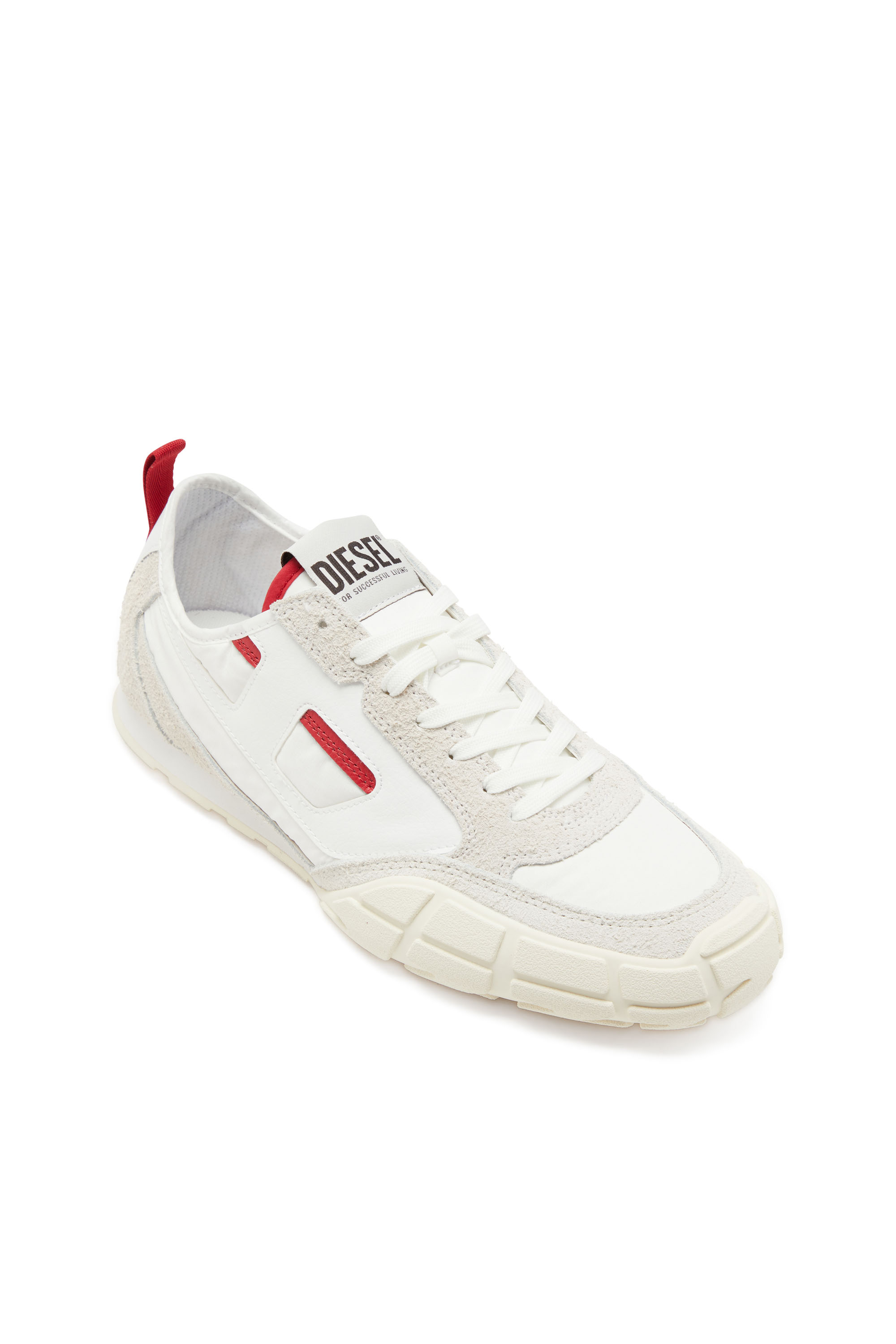 S-PAGODHA LOW, White/Red Diesel - S-PAGODHA LOW, Man's S-Pagodha-Sneakers in leather, suede and ripstop in White/Red - 6