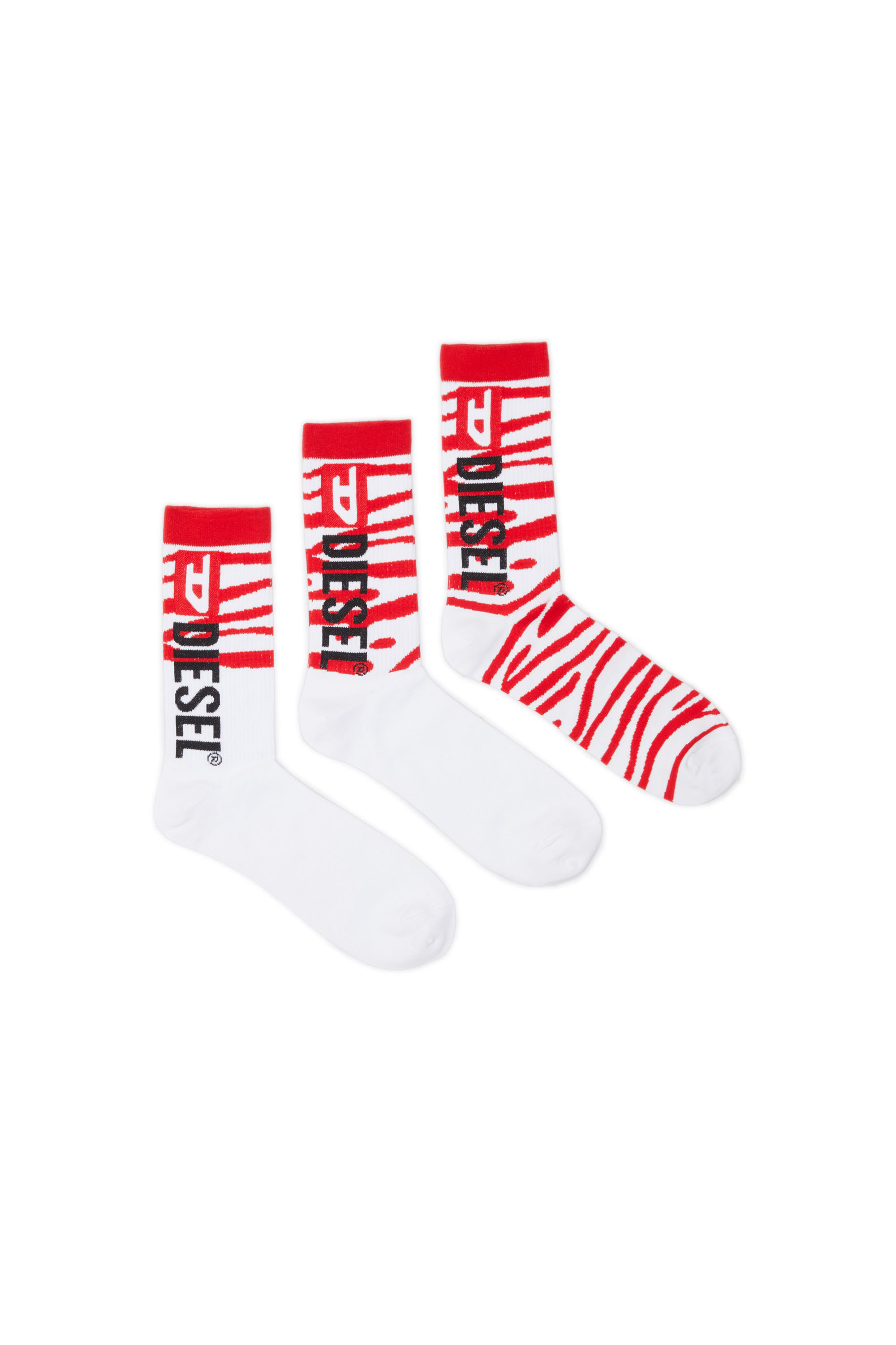 SKM-RAY-THREEPACK, White/Red - Socks