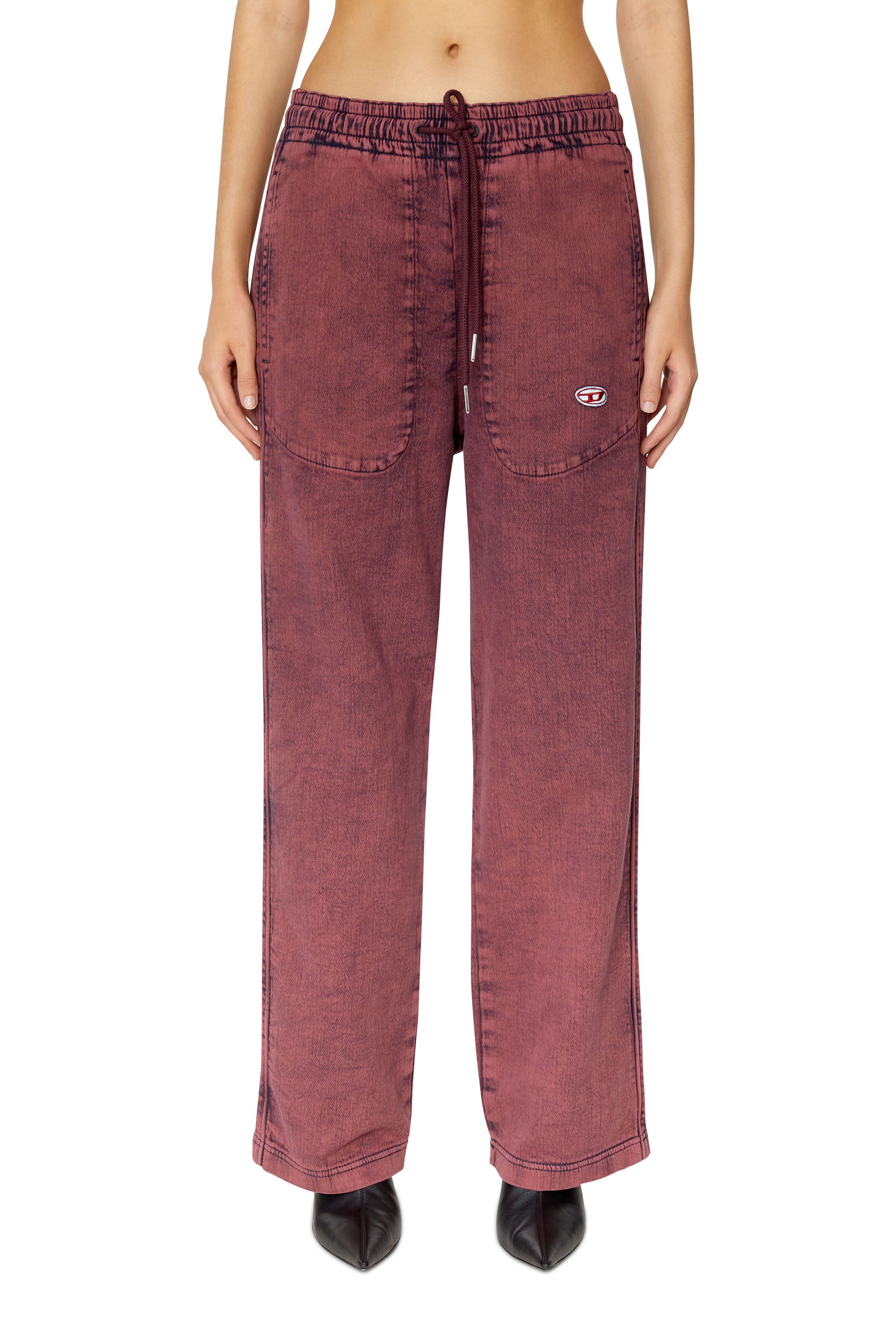 Diesel - D-Martians Track Denim 09E32 Straight, Red - Image 1