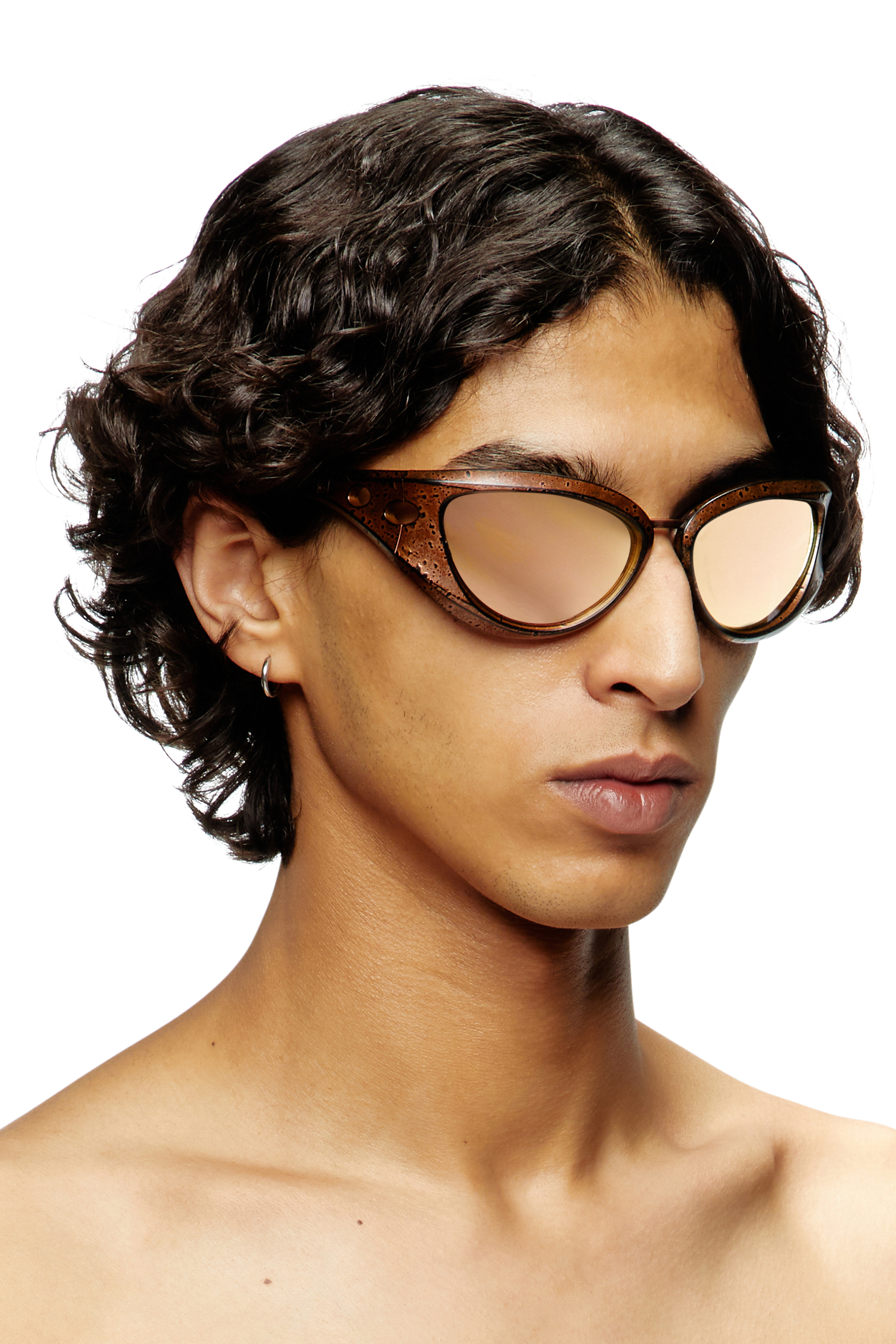 Diesel - 0DL3007U, Unisex's Cat-eye style sunglasses in Bronze - 4