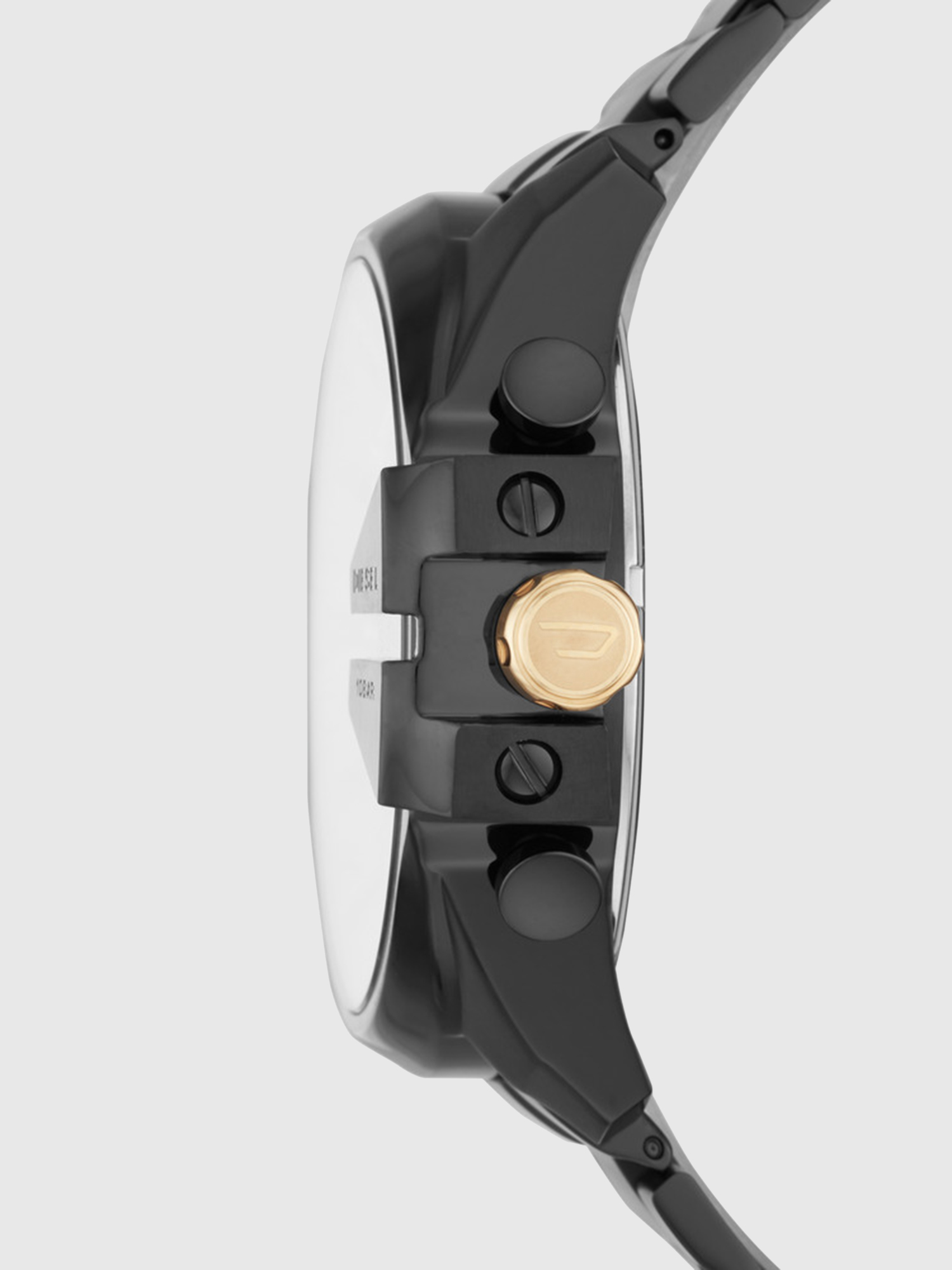 Diesel - DZ4479, Man's Mega Chief gray dial and diesel tag watch, 51 mm in Black - 2