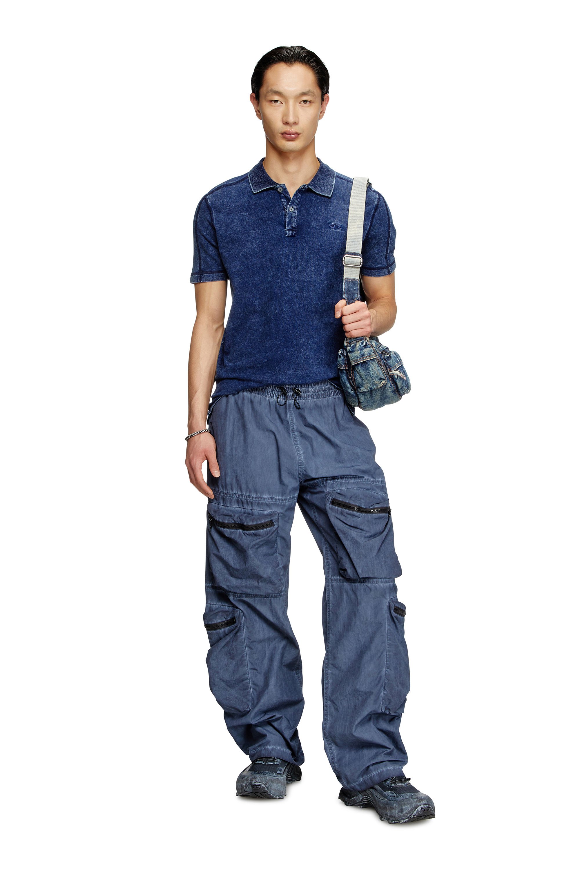 Diesel - T-SWIND-R1, Man's Denim-look polo shirt in Blue - 3