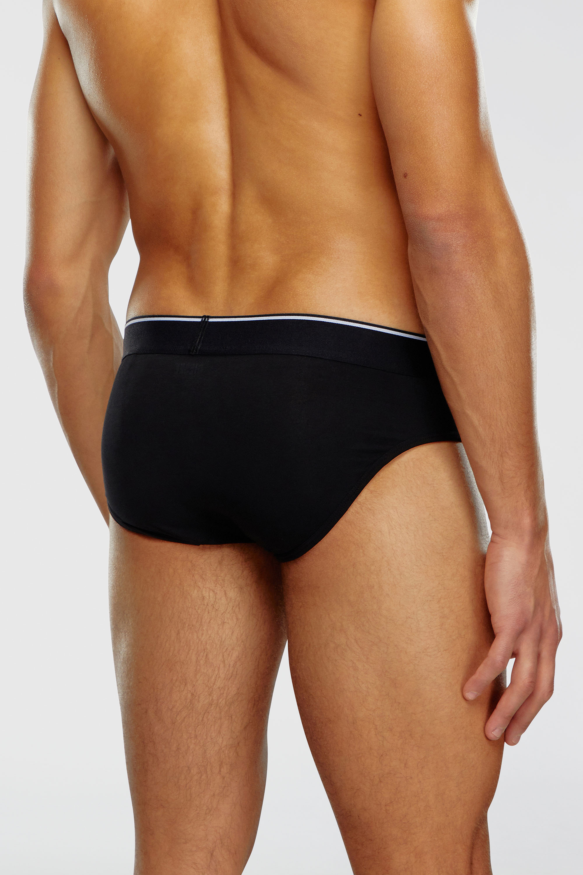 Diesel - UMBR-ANDRETHREEPACK, Man's Three-pack of plain logo briefs in Black - 4