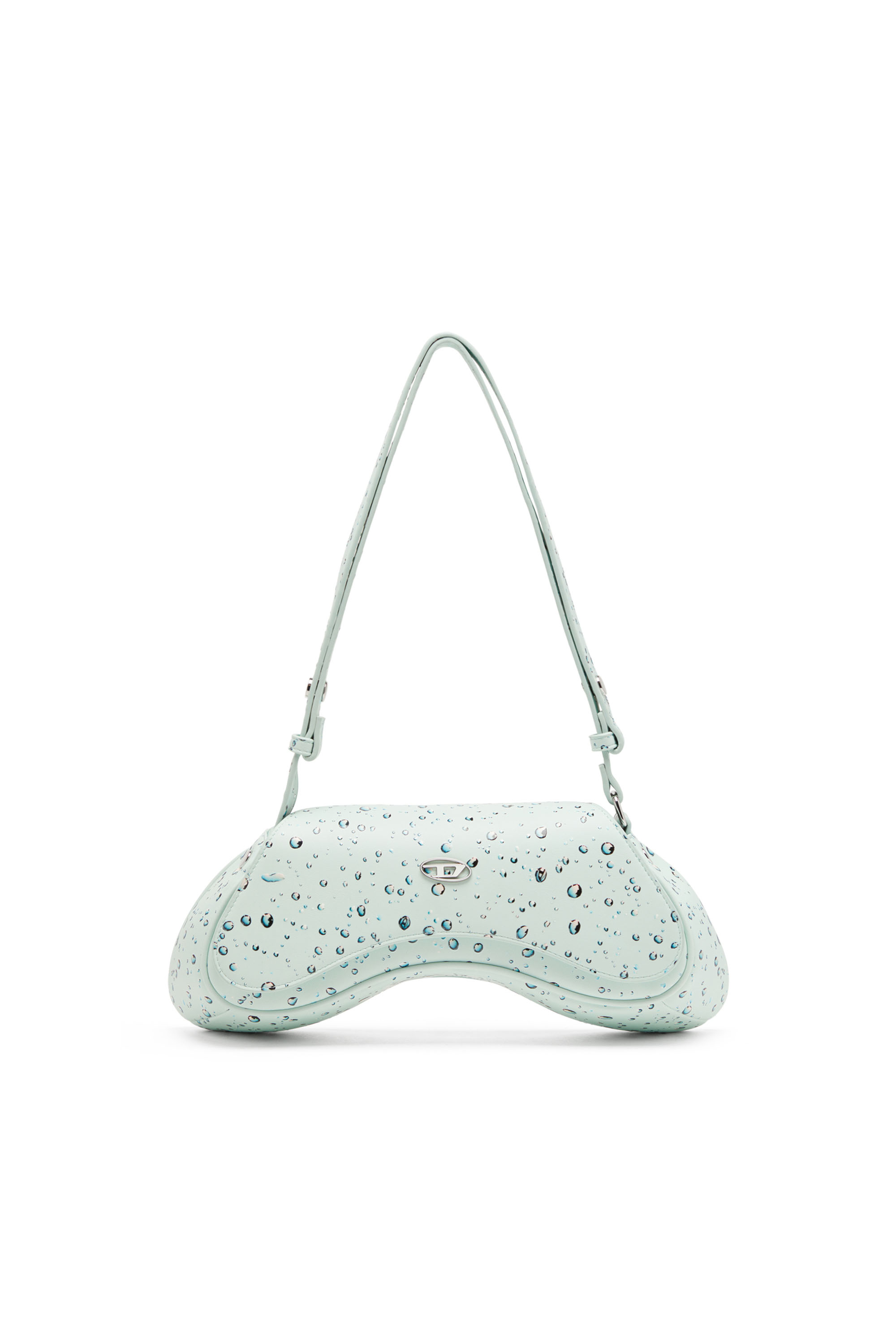 Diesel - PLAY CROSSBODY, Woman's Play-Crossbody bag with raindrop print in Azure - 1