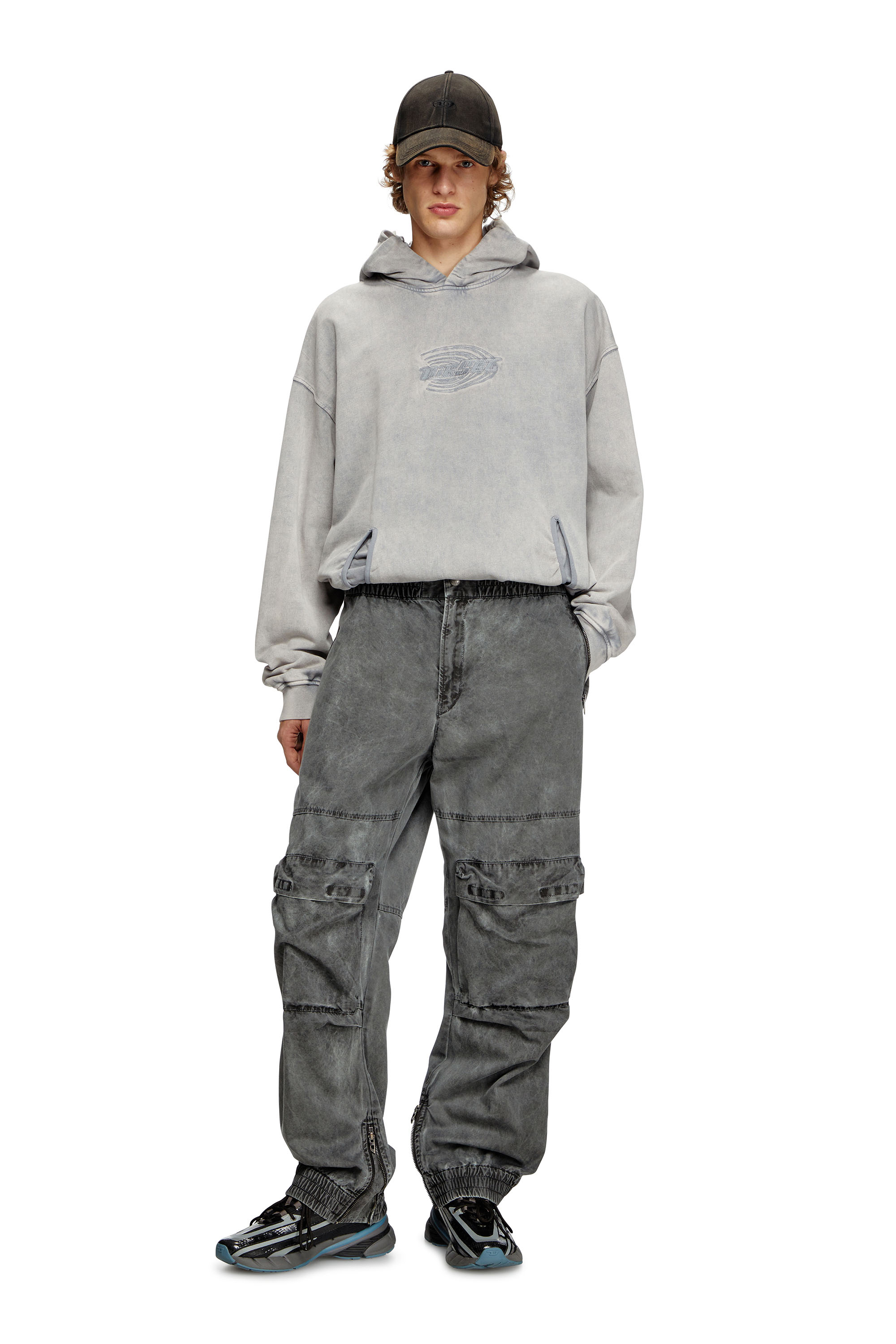 Diesel - P-BEECK, Man's Cargo pants in cotton twill in Grey - 2