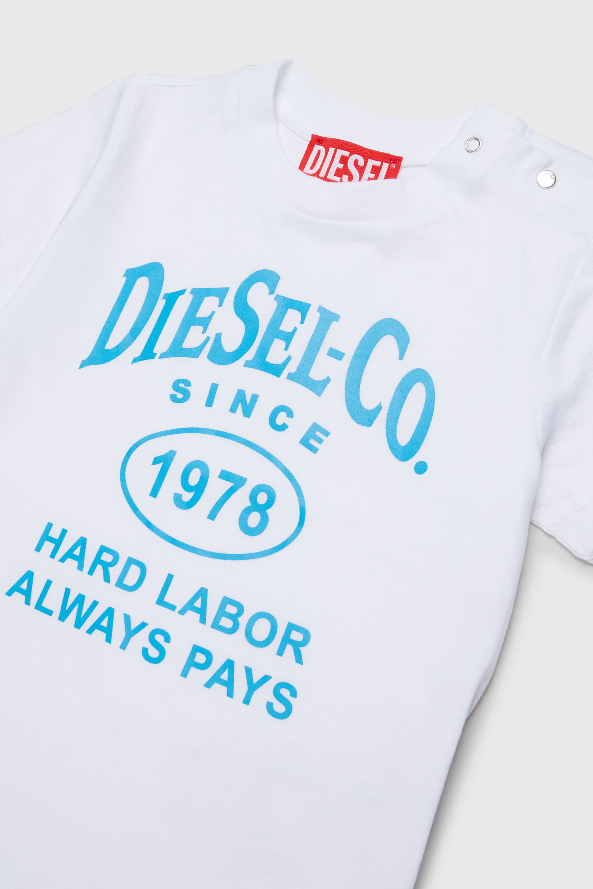Diesel - TSINB, Man's Cotton T-shirt with slogan print in White - 3