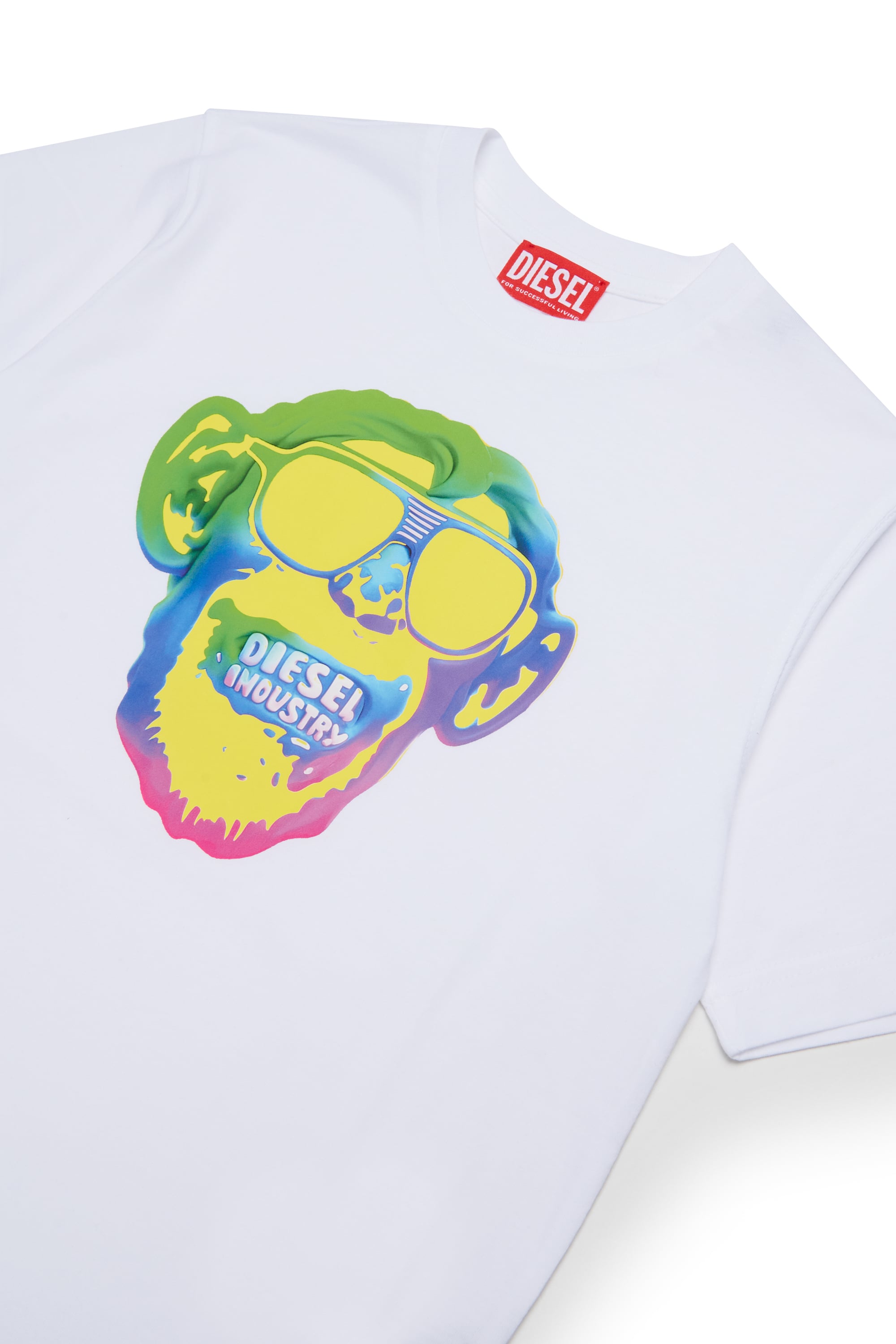 Diesel - TMONKEY OVER, Man's T-shirt with monkey print in White - 3