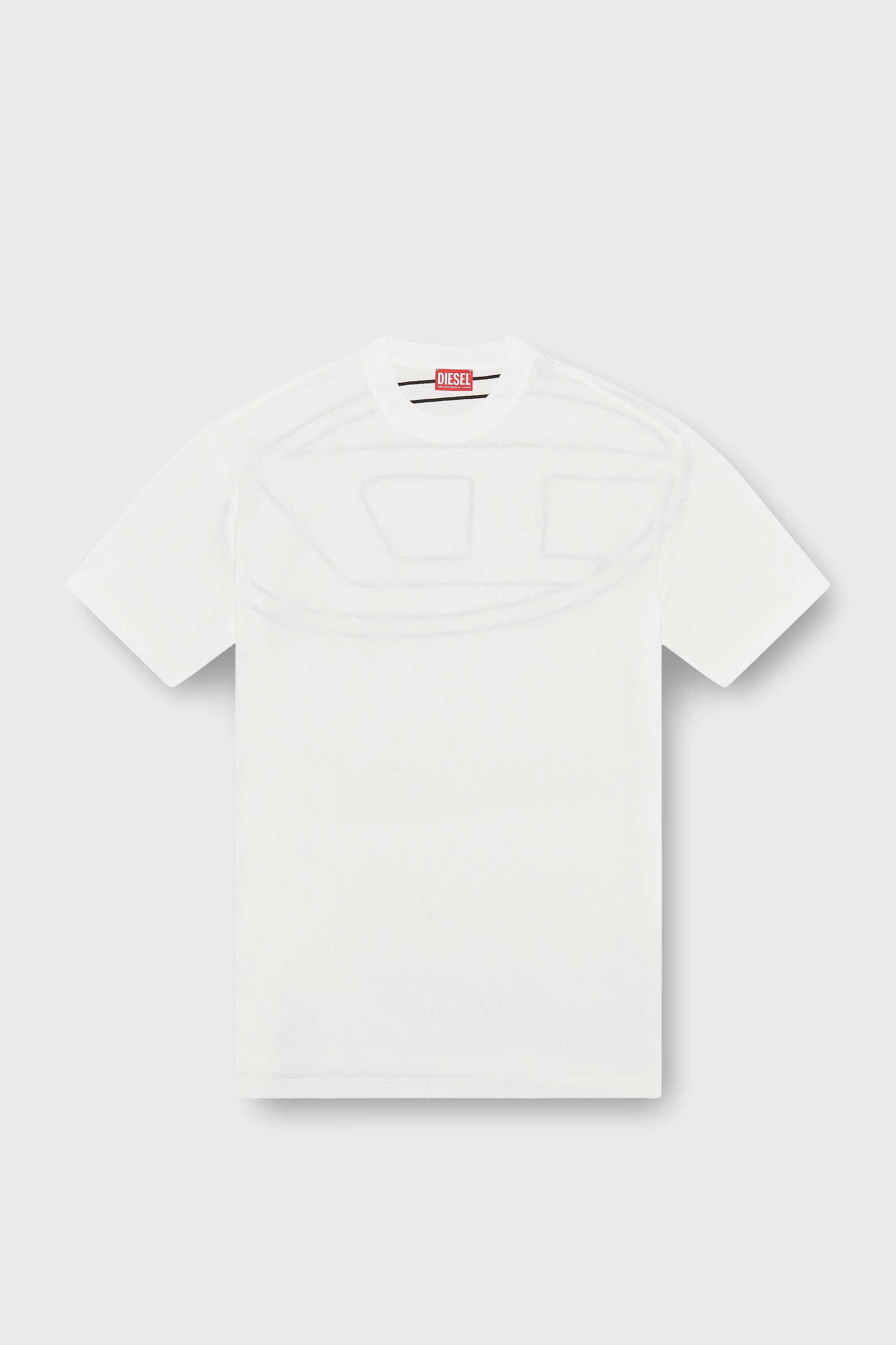 Diesel - T-BOGGY-MEGOVAL-D, Man's T-shirt with maxi oval D embroidery in White - 2