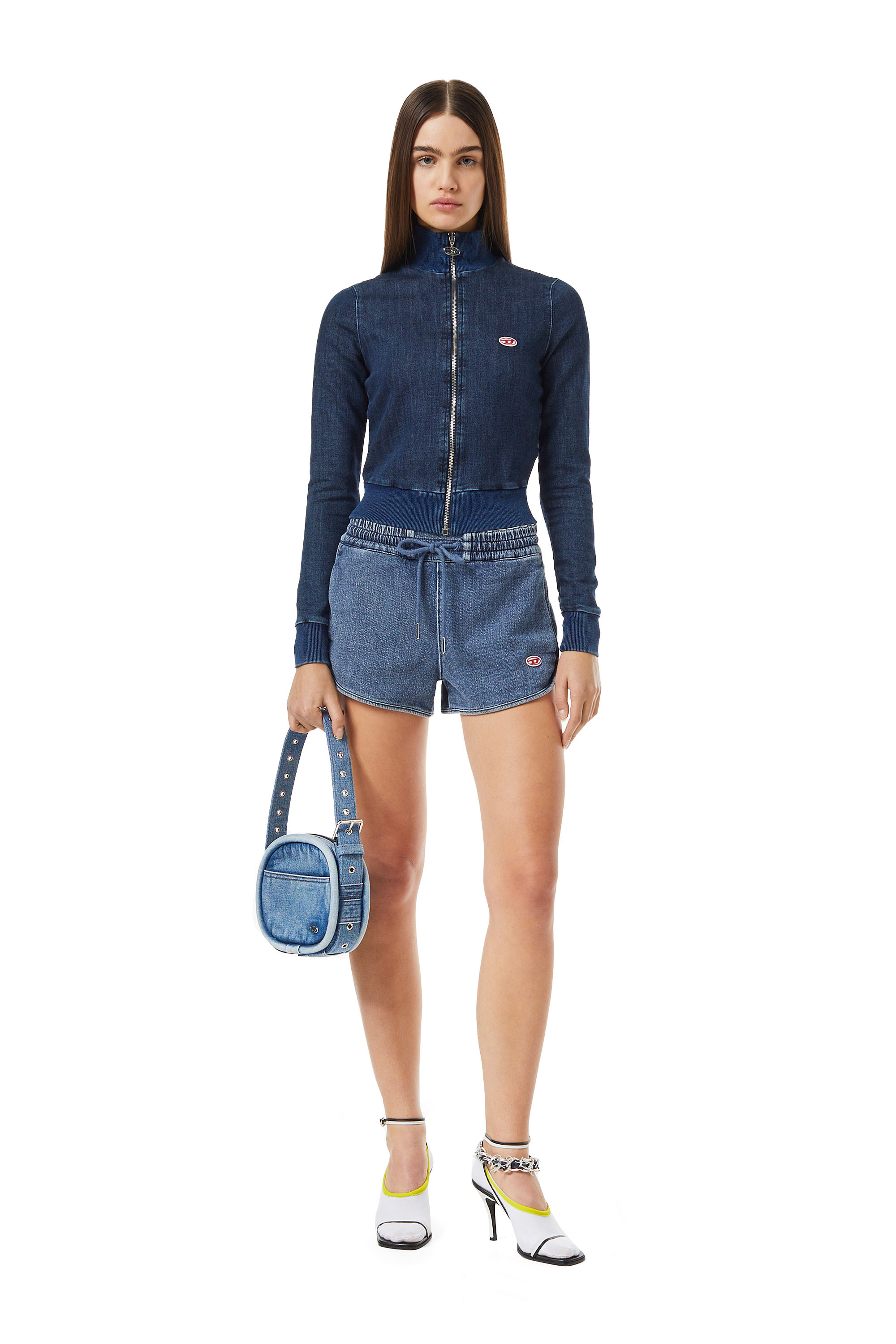 Diesel - D-EMY TRACK DENIM SWEATSHIRT, Dark Blue - Image 2