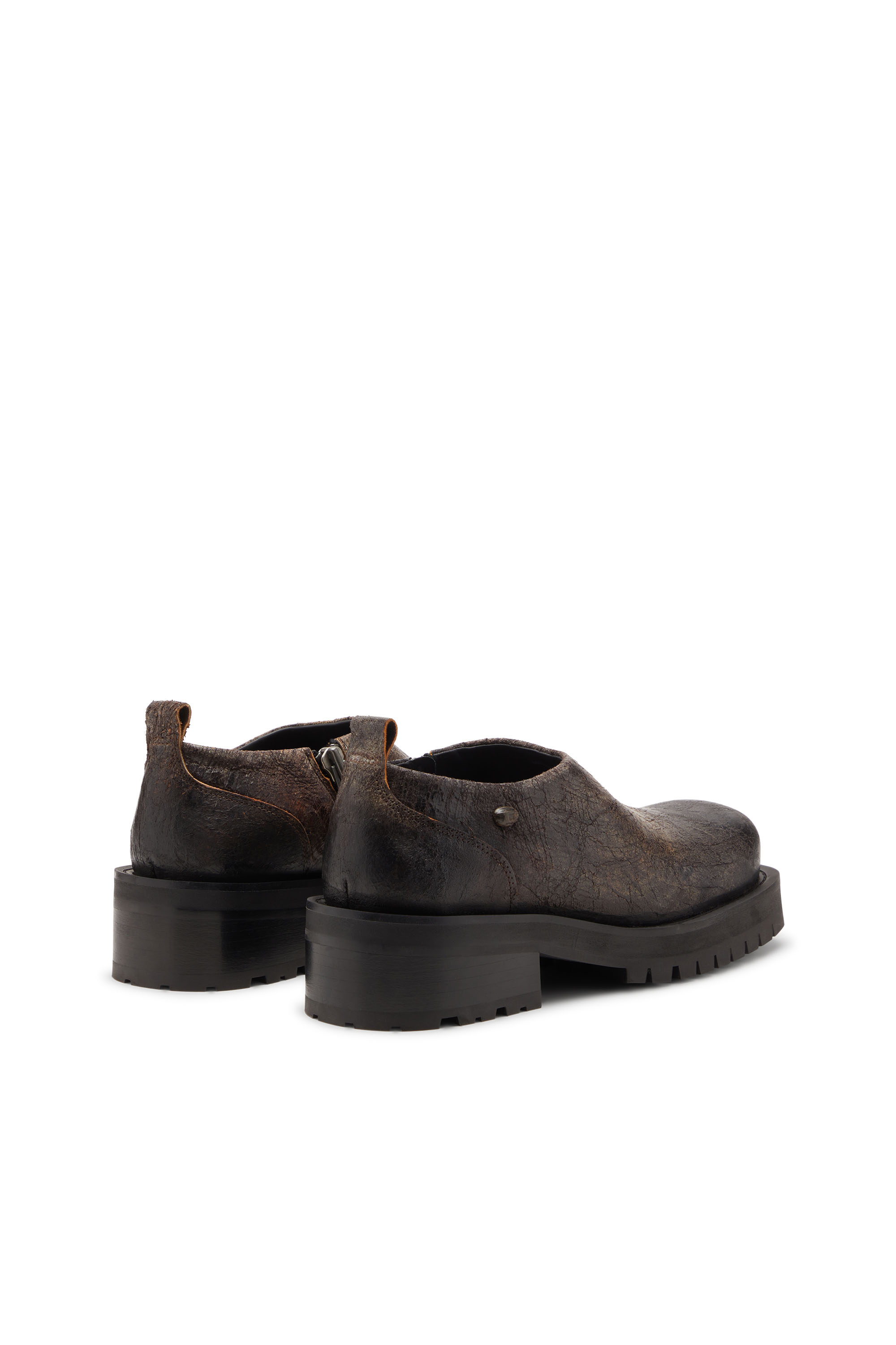 Diesel - D-TEXAN CLOG, Man's D-Texan-Zipped shoes in distressed crackled suede in null - 3