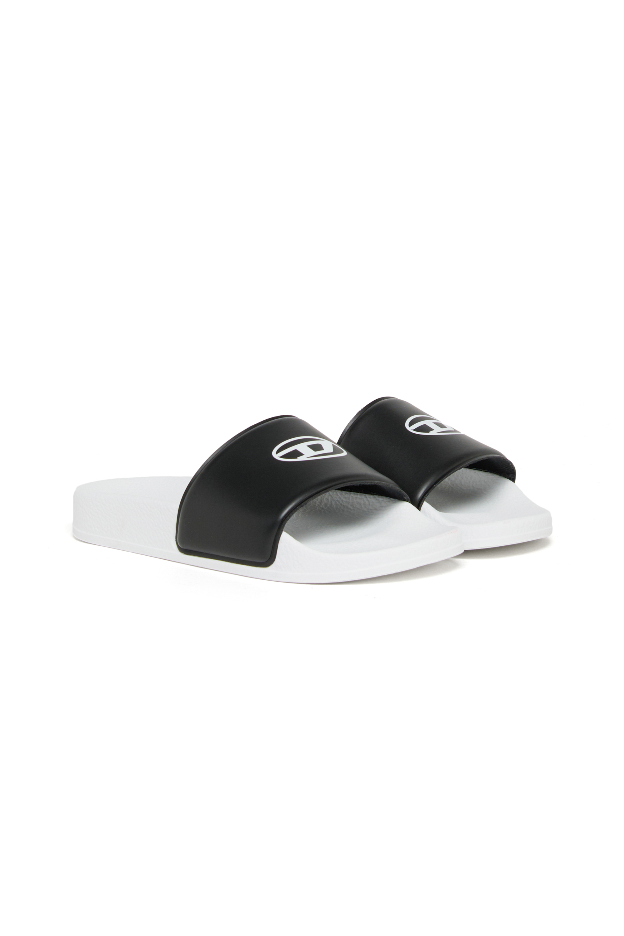 Diesel - SA-BWOVALF, Unisex's SA-BWOVALF-Slides with Oval D logo in White - 2