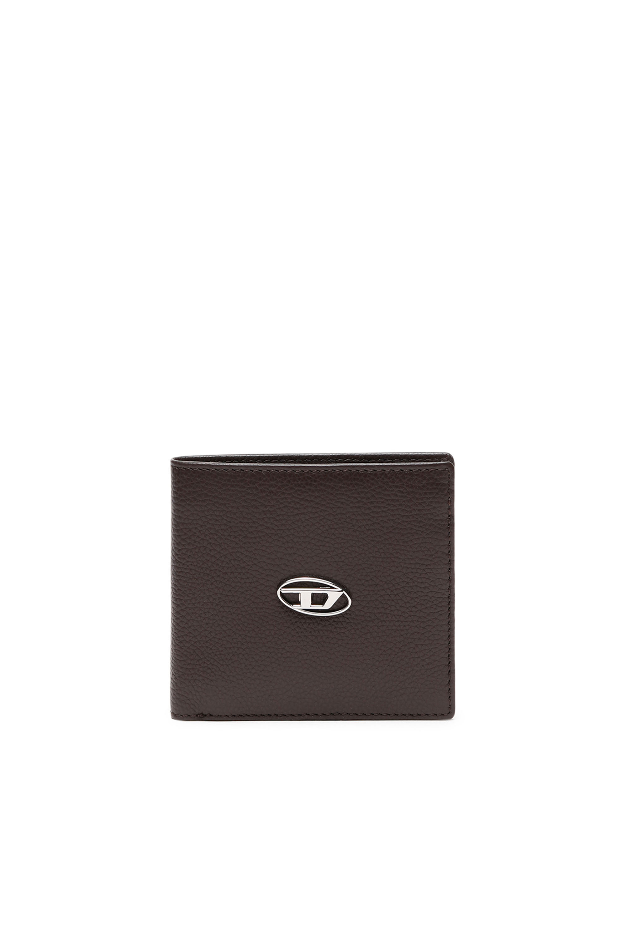 Diesel - BI FOLD COIN S, Man's Bi-fold wallet in grainy leather in Brown - 1