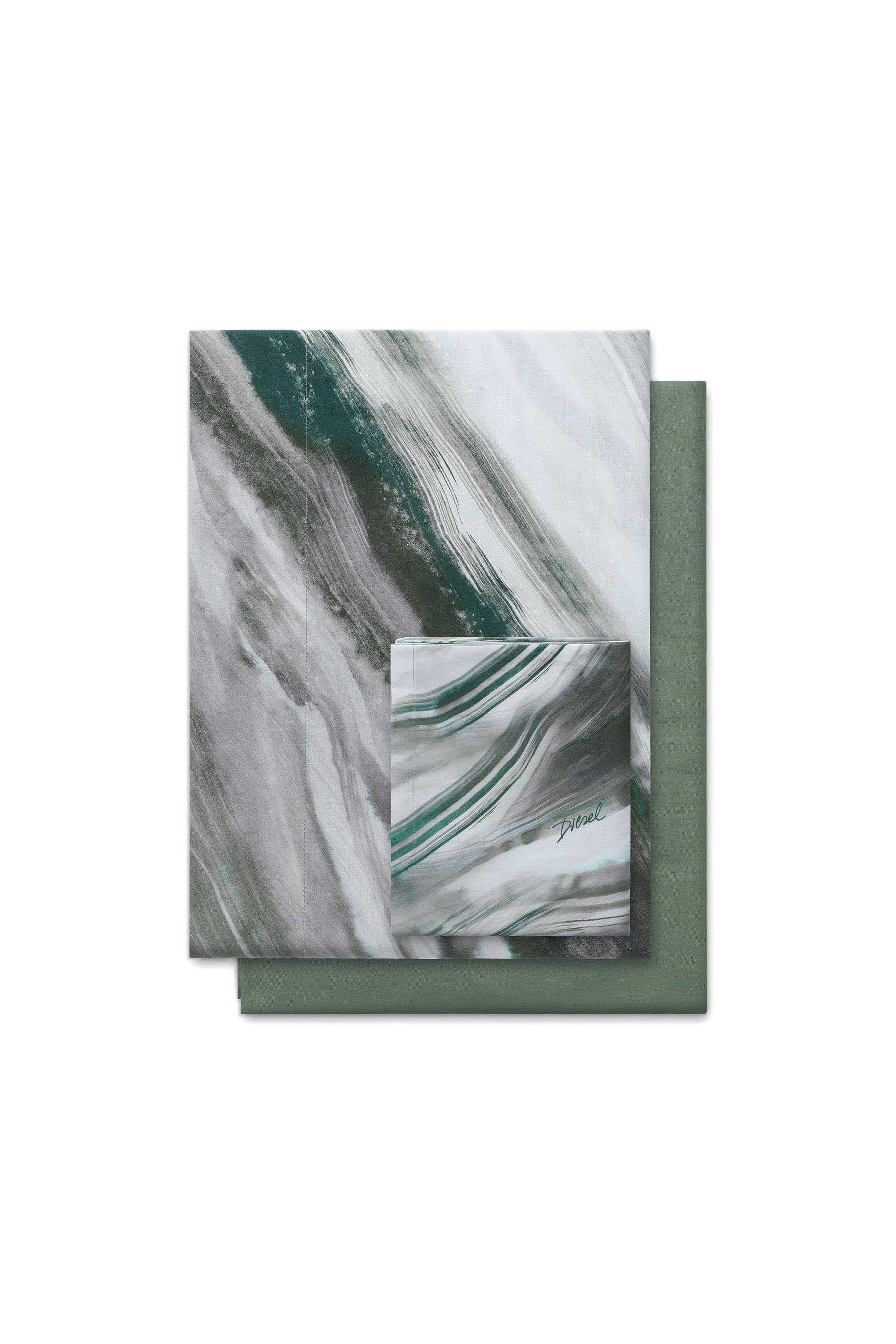 Diesel - 2003985 CLET WATER ROCK 250X290 PR004, Unisex's Double bed sheets set WATERROCK in Grey/Green - 1