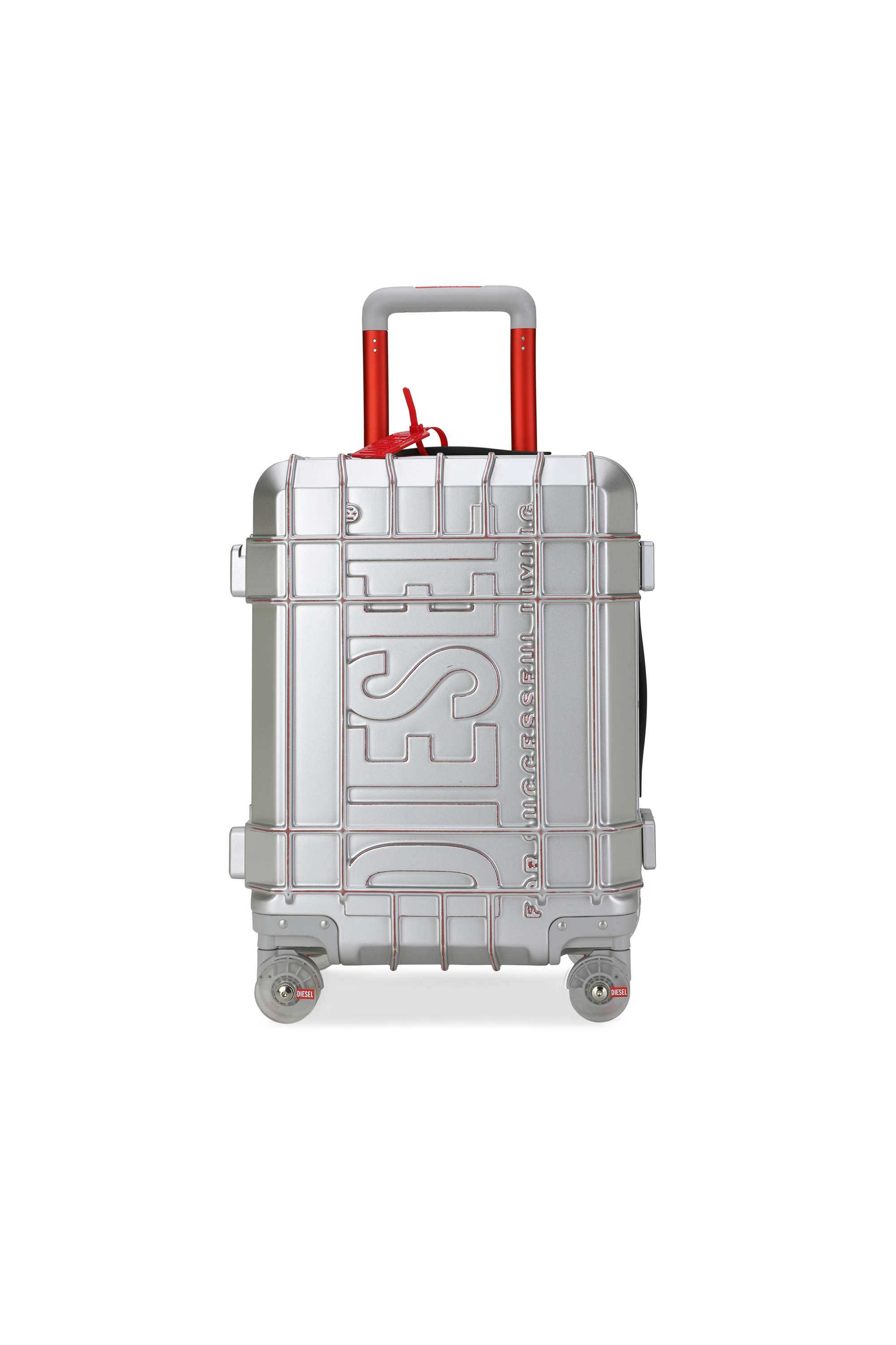 Diesel - DIESEL PC STRONG IMAGE TROLLEY- DSL003, Unisex's Rugged suitcase size S in Silver - 1